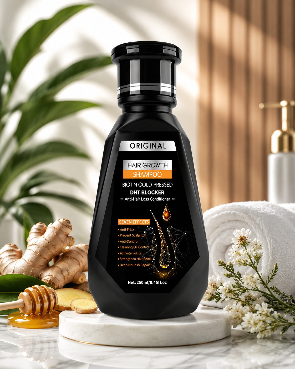 CHAMPÚ PARA EL CRECIMIENTO DEL CABELLO JENGIBRE CON BIOTINA