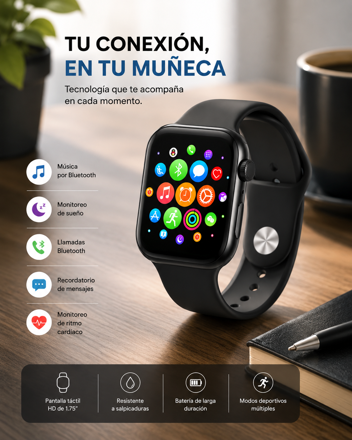 RELOJ/ SMARTWATCH T500
