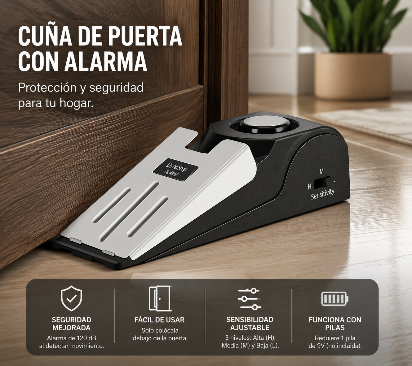 ALARMA PARA PUERTA, TOPE DE PUERTA DE SEGURIDAD,