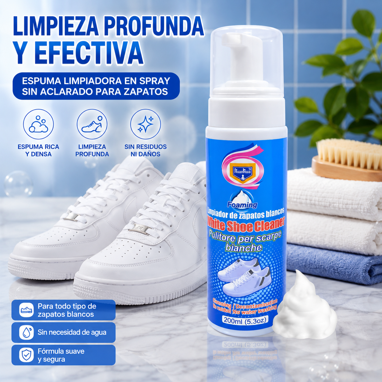 Espuma Limpiadora para Zapatos Blancos