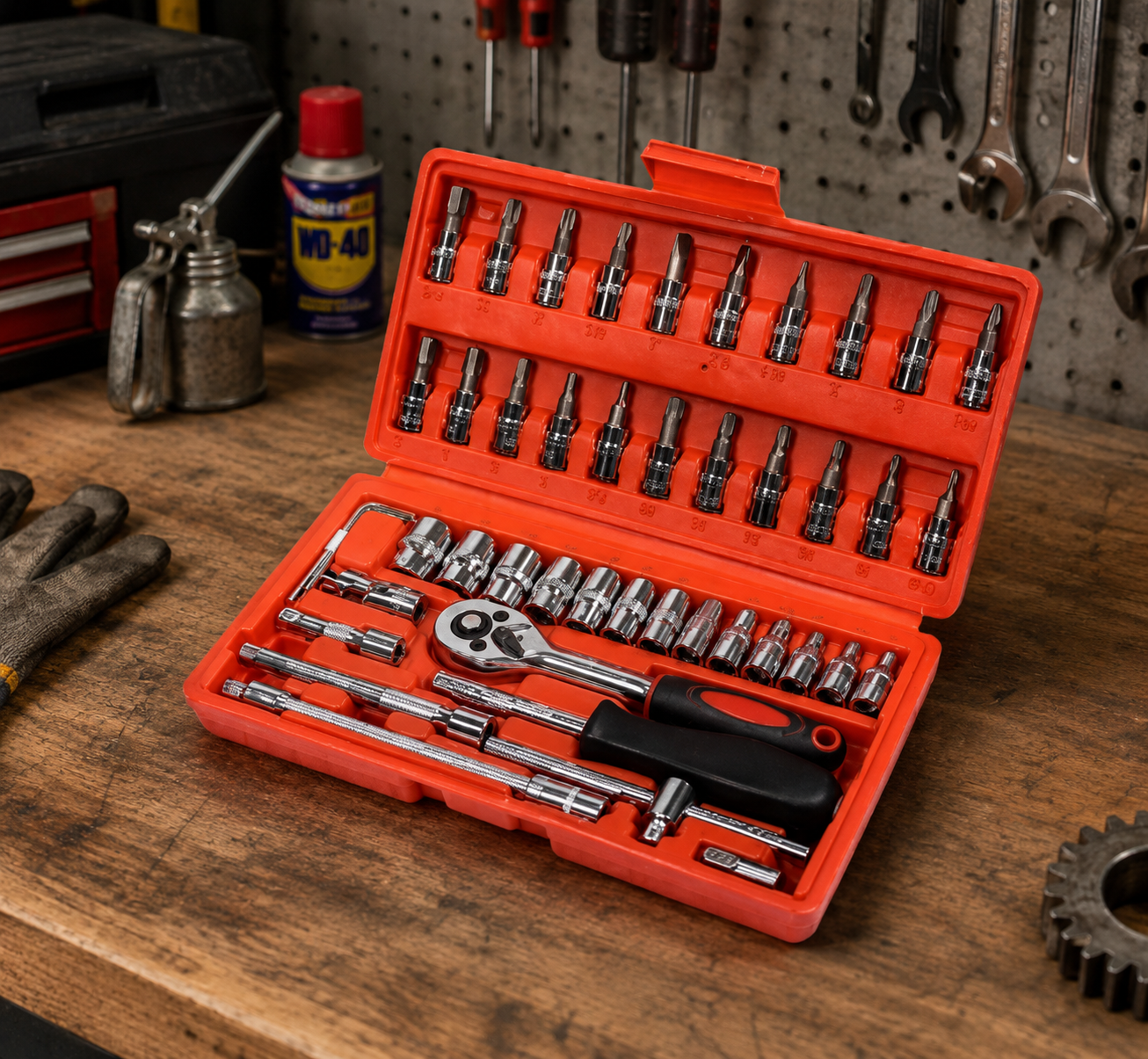 SET DE HERRAMIENTAS 46 LLAVE DE 1/4