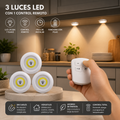 SET DE 3 LUCES LED CON CONTROL REMOTO