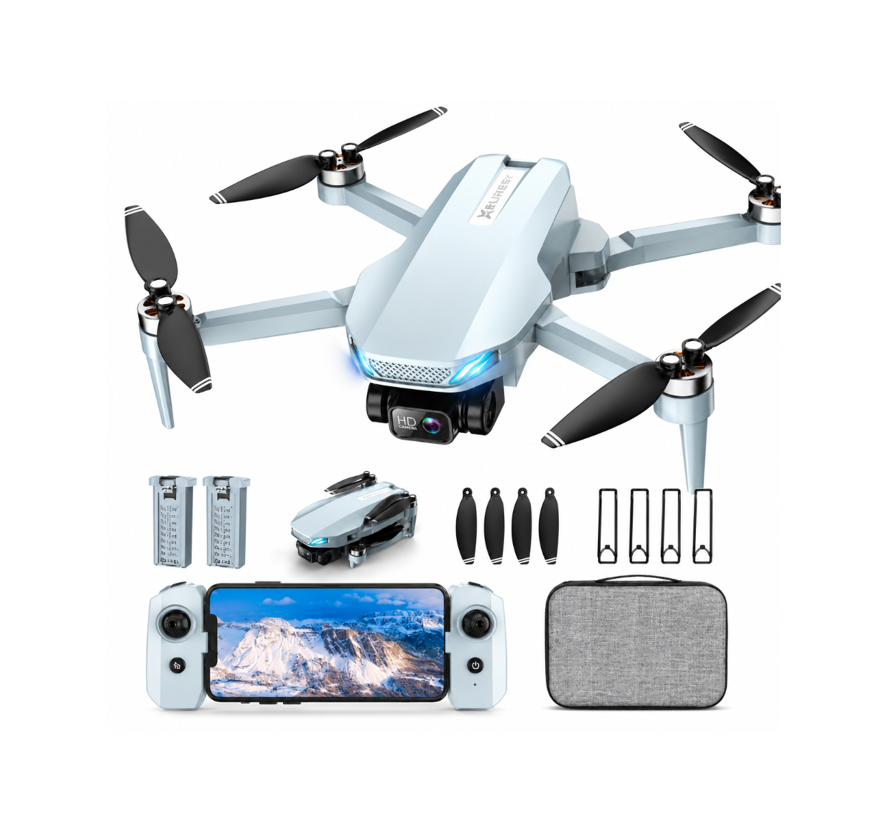 DRON CON CÁMARA, 2K HD FPV DRONES PARA ADULTOS, MINI DRON CON
