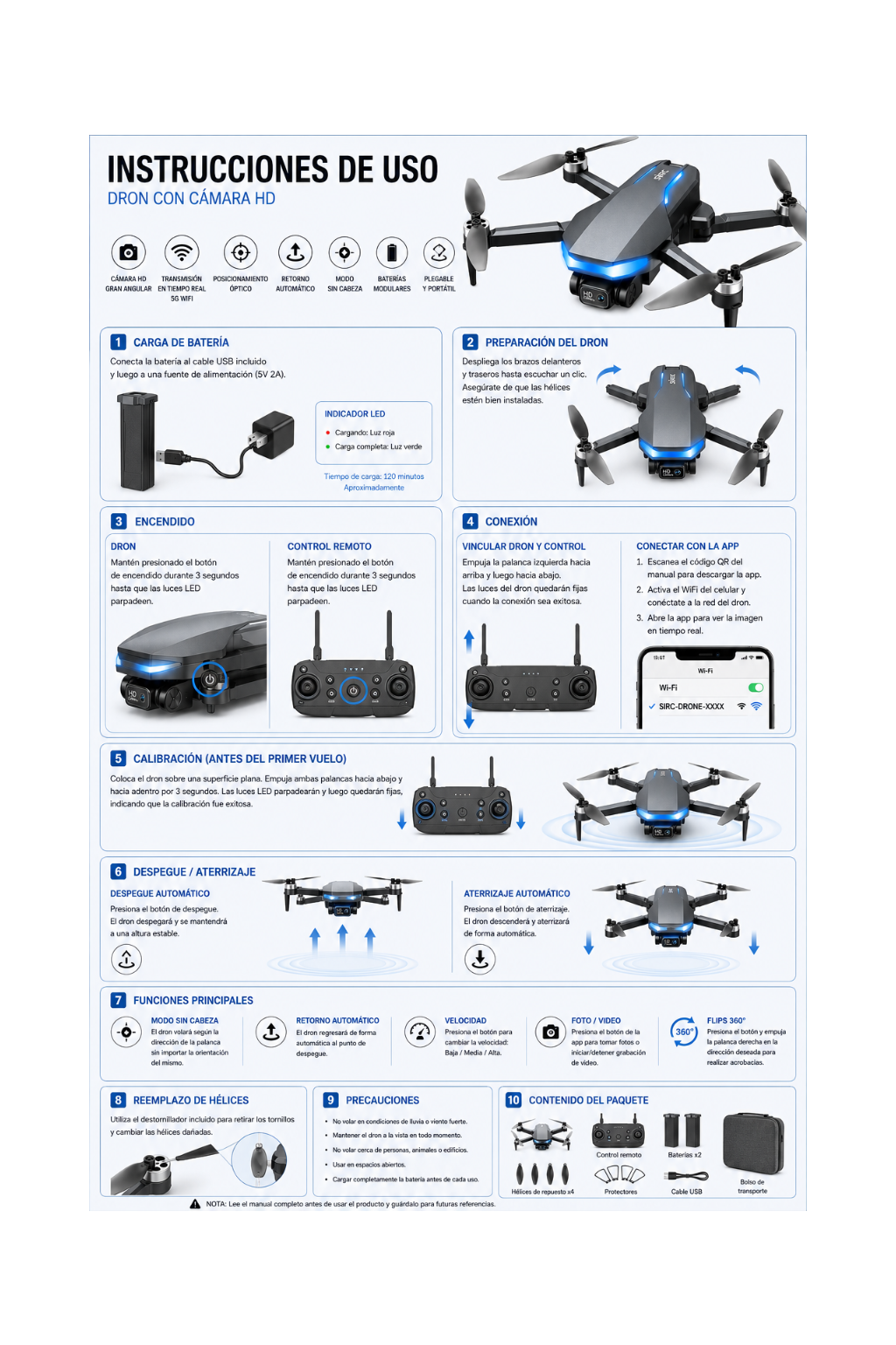 DRONE GPS CON CÁMARA PARA ADULTOS, 2K FPV DRONE CON CONTROL
