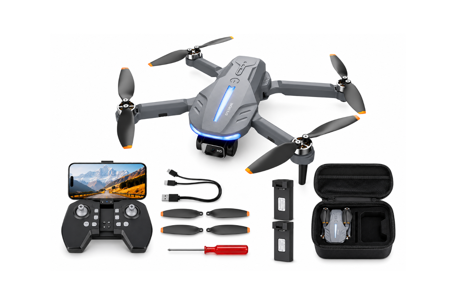 DRON CON CÁMARA 4K PARA ADULTOS - B16 GPS DE MENOS DE 8.82 OZ, MOTOR