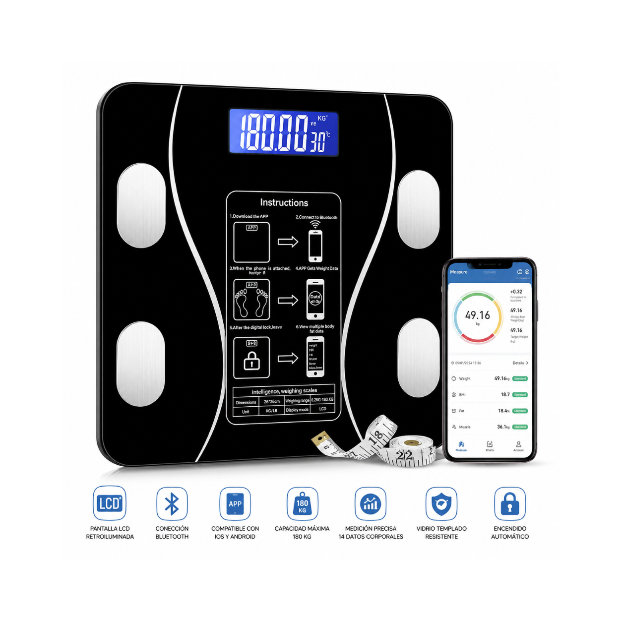 Peso Digital Inteligente con Bluetooth