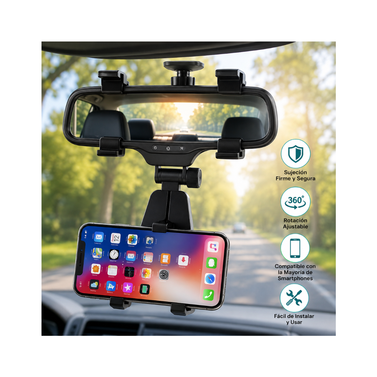SOPORTE DE RETROVISOR UNIVERSAL CAR