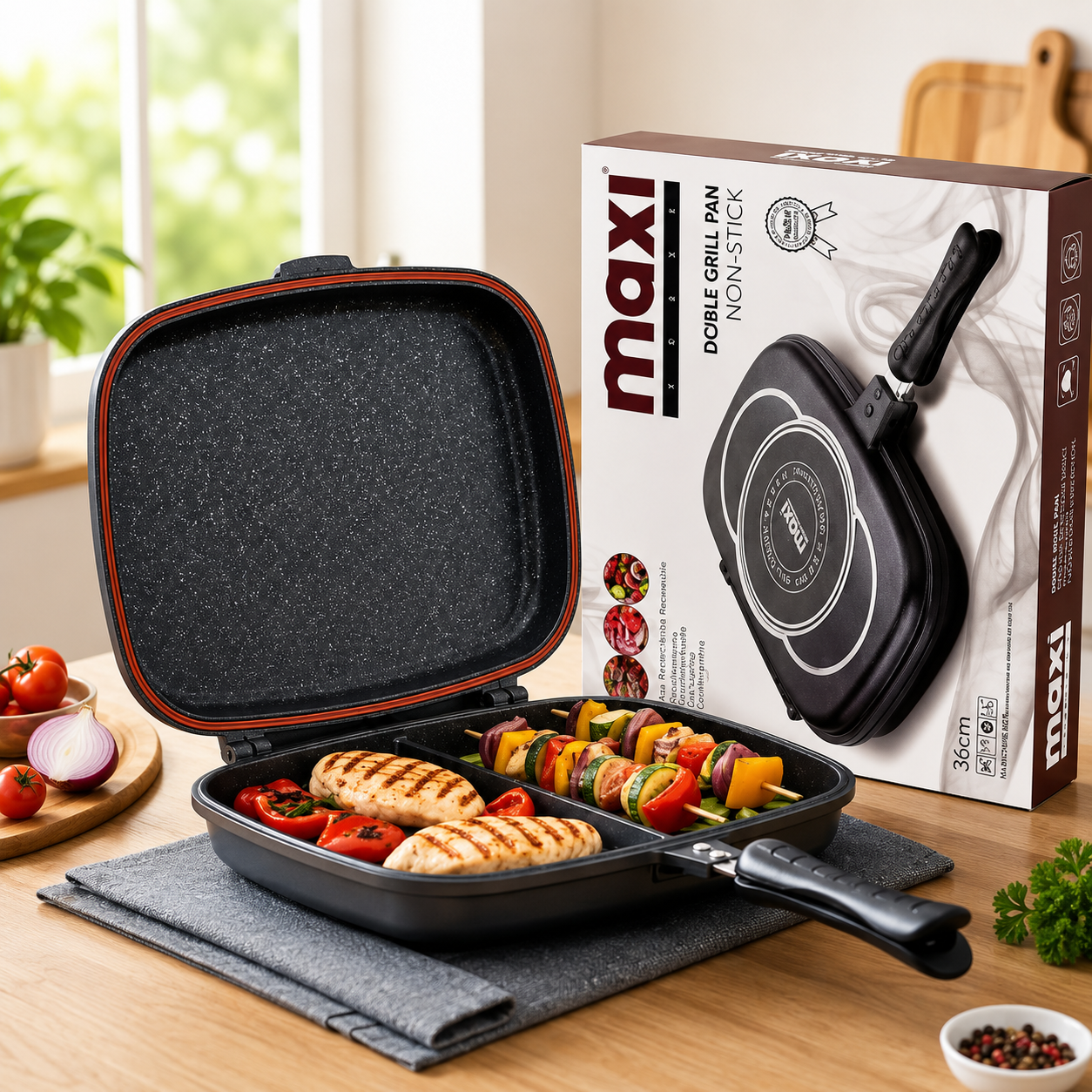ASADOR DOBLE TAPA 36CM